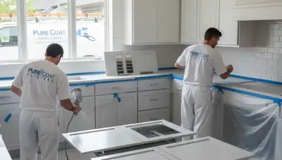 Professional cabinet painting in El Paso TX kitchen with durable, heat-resistant finishes