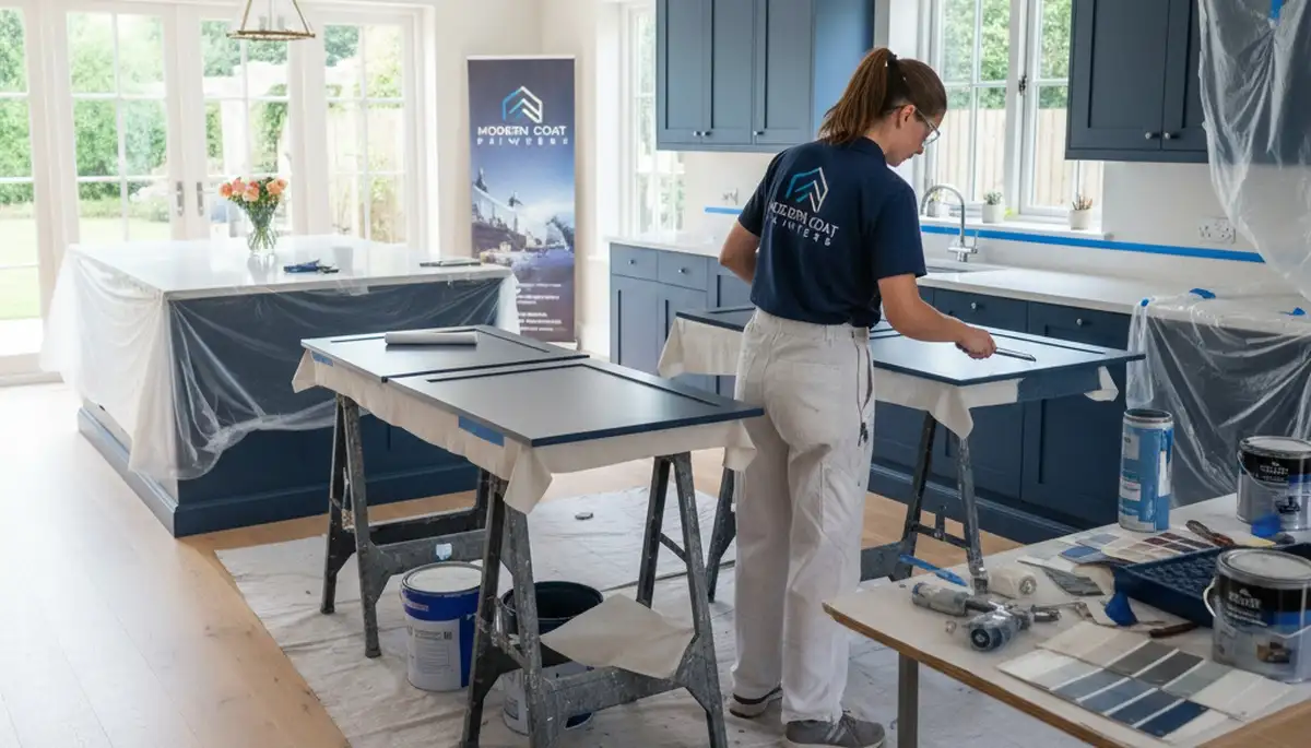 Professional cabinet painting in El Paso TX kitchen with durable finishes by local painters