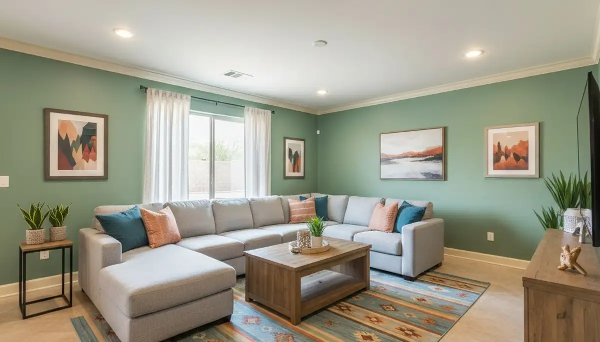 Professional interior painting results in El Paso TX showcasing smooth walls and vibrant home color finishes