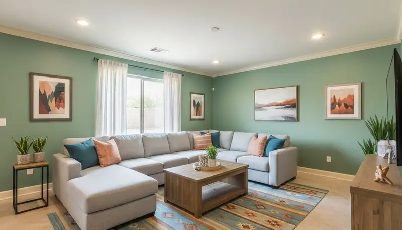 Professional interior painting results in El Paso TX showcasing smooth walls and vibrant home color finishes