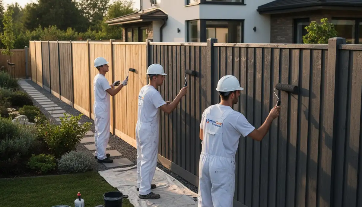 Professional fence painting by expert house painters in El Paso, TX enhancing curb appeal