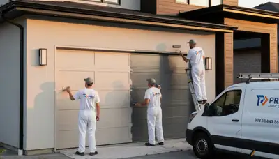 Professional garage door painting in El Paso TX enhancing curb appeal and sun-resistant home finishes