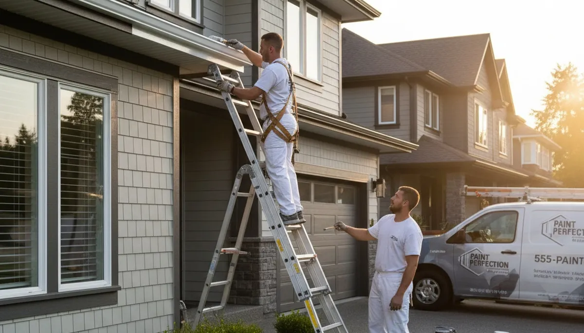 Professional gutter painting on El Paso TX home with UV-resistant coatings for desert durability