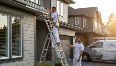Professional gutter painting on El Paso TX home with UV-resistant coatings for desert durability
