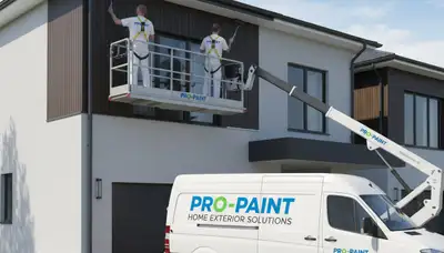 Professional gutter painting on El Paso TX home with UV-resistant exterior paint coating