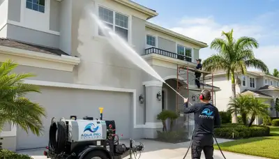 Professional pressure washing in El Paso TX removing desert dust and grime from home exterior surfaces