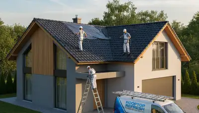 Professional roof painting in El Paso TX with reflective coating to protect homes from desert heat