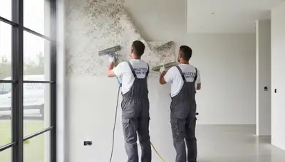 Professional wallpaper removal and wall prep by house painters in El Paso, TX